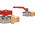 065B8206 Кран шаровый латунный с накидной гайкой и ниппелем Danfoss BVR-F Ду=32